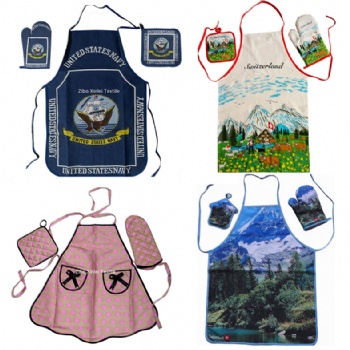Apron&Oven Mitts&Pot Holder Apron Set